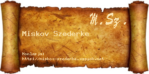 Miskov Szederke névjegykártya